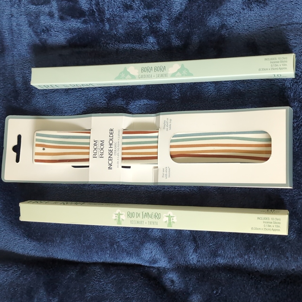 💜Ceramic Incense Holder & 20 sticks-NWOT